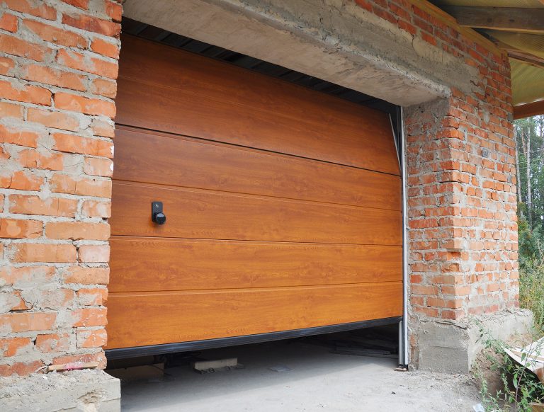 Wooden-Garage-Door-Opening-Brick-Wall